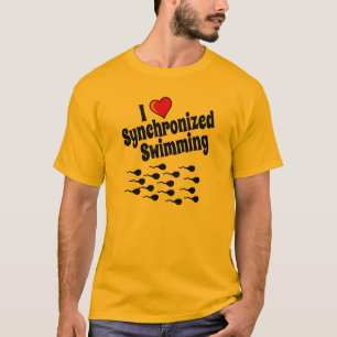 Ik hou van gesynchroniseerd zwemmen t-shirt