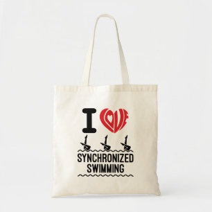 Ik hou van gesynchroniseerd zwemmen tote bag