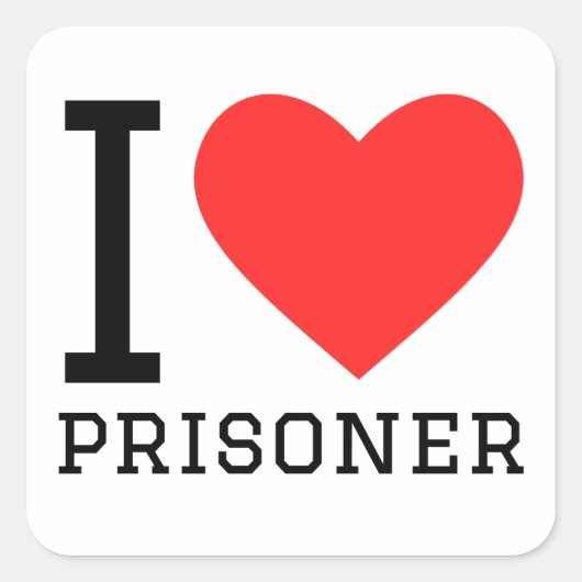 Ik hou van gevangene vierkante sticker (Voorkant)