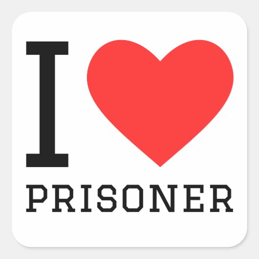 Ik hou van gevangenen vierkante sticker (Voorkant)