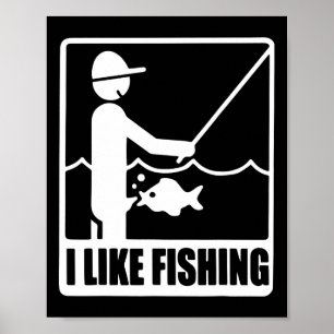 Ik hou van Gevist Vaderdag Funny Fisherman Dad Pap Poster