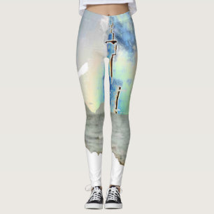 Ik hou van Geviste blauw vrouwen Leggings