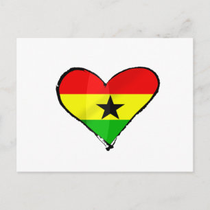 Ik hou van Ghana Ghanaian vlag, hartcadeaus Briefkaart