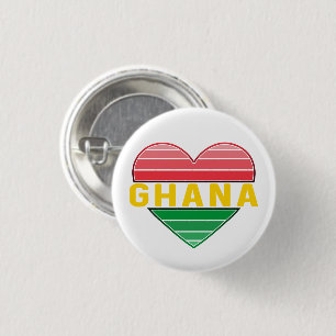 Ik hou van Ghana, Ghanees hart Ronde Button 3,2 Cm