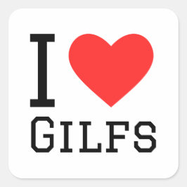 Ik hou van gilfs-vierkante sticker