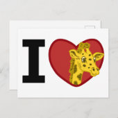 Ik hou van Giraffes Briefkaart (Voorkant / Achterkant)