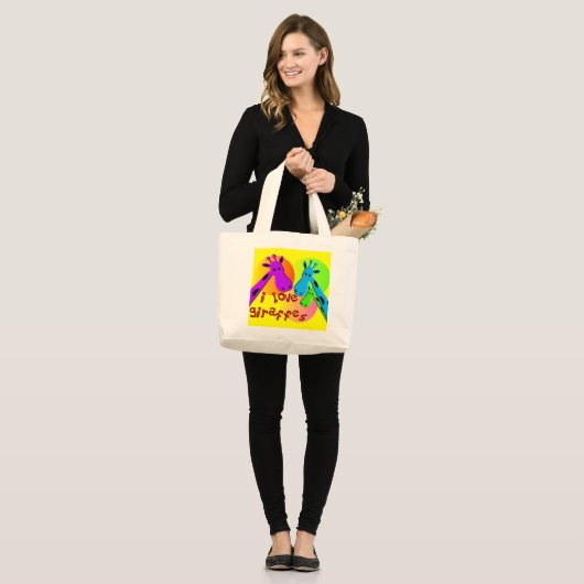 Ik hou van Giraffes cadeaus Grote Tote Bag (Voorkant (model))