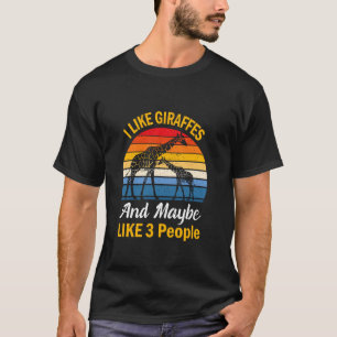Ik hou van Giraffes en misschien 3 mensen Giraffe T-shirt