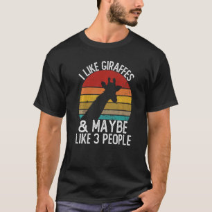 Ik hou van Giraffes en misschien wel van 3 mensen T-shirt