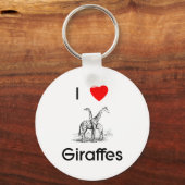 Ik hou van giraffes Sleutelhanger (Voorkant)