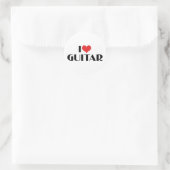 Ik hou van gitaar ronde sticker (Tas)