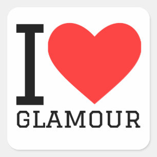 Ik hou van glamour vierkante sticker