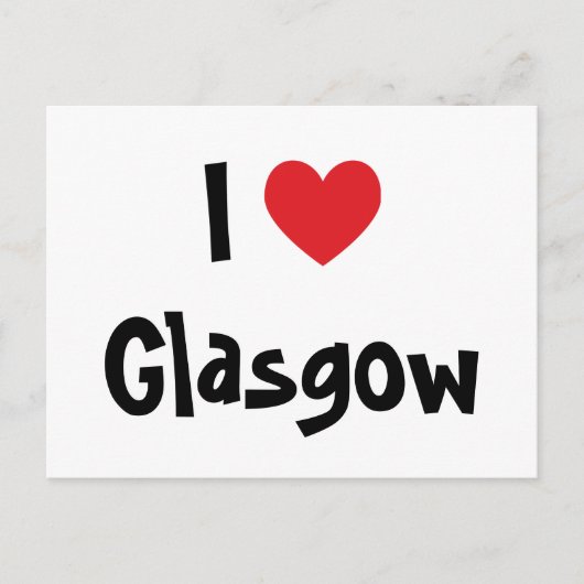 Ik hou van Glasgow Briefkaart (Voorkant)