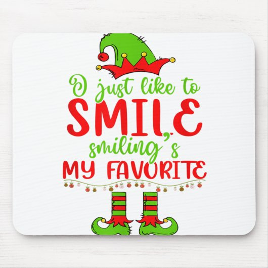 Ik hou van glimlachen als mijn favoriete kerstman. muismat (Voorkant)