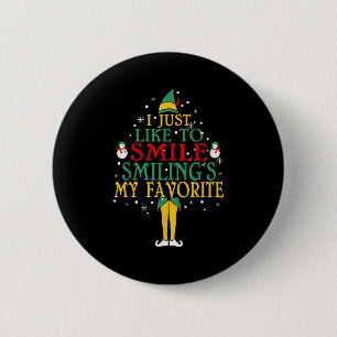 Ik hou van glimlachen als mijn favoriete kerstman. ronde button 5,7 cm