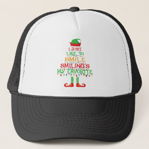 Ik hou van glimlachen als mijn favoriete kerstman. trucker pet