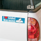 Ik hou van Global Warming Bumpersticker (Op Truck)