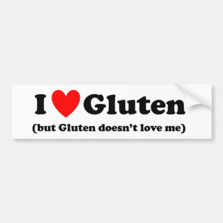 Ik hou van Gluten (maar Gluten houdt niet van mij) Bumpersticker