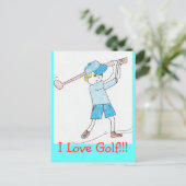 Ik hou van Golf Briefkaart (Staand voorkant)