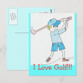 Ik hou van Golf Briefkaart (Voorkant / Achterkant)