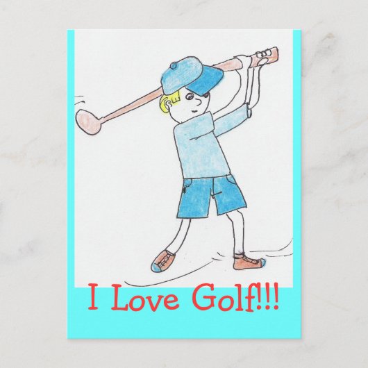 Ik hou van Golf Briefkaart (Voorkant)