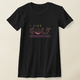 Ik hou van golf en misschien drie mensen veelkleur t-shirt