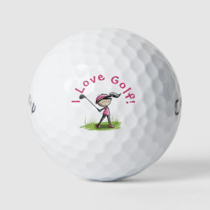 "Ik hou van golf" Leuke Golf Gal Golf Ball Golfballen