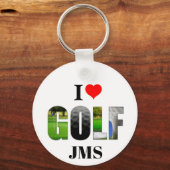 Ik hou van Golf Monogram Sleutelhanger (Achterkant)