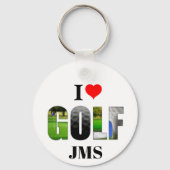 Ik hou van Golf Monogram Sleutelhanger (Achterkant)