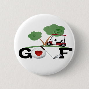 Ik hou van Golf Ronde Button 5,7 Cm