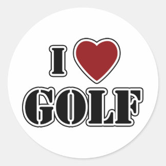 Ik hou van Golf Ronde Sticker