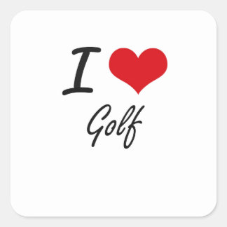 Ik hou van Golf Vierkante Sticker