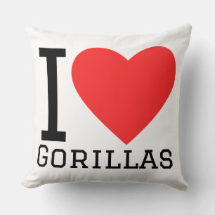 Ik hou van gorilla's kussen