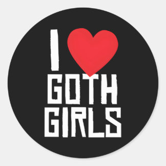 Ik hou van Gothic Emo Gothic Ronde Sticker
