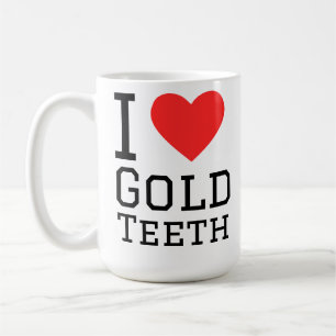 Ik hou van gouden tanden koffiemok