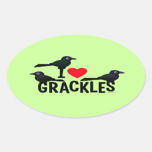 Ik hou van grackles ovale sticker