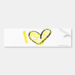 Ik Hou Van Graffiti Geel Bumpersticker