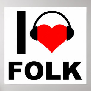 Ik hou van grappige folk poster