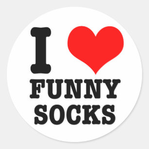 IK HOU VAN GRAPPIGE SOKKEN RONDE STICKER