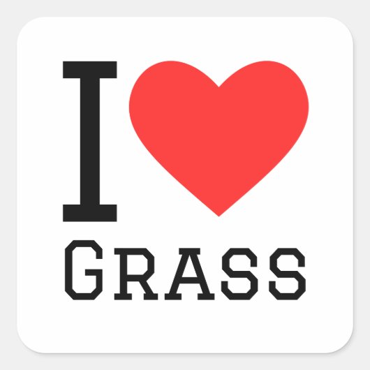 Ik hou van gras vierkante sticker (Voorkant)
