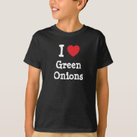 Ik hou van Green Onions hart T-Shirt