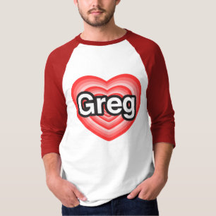 Ik hou van Greg. Ik hou van je Greg. Hart T-shirt