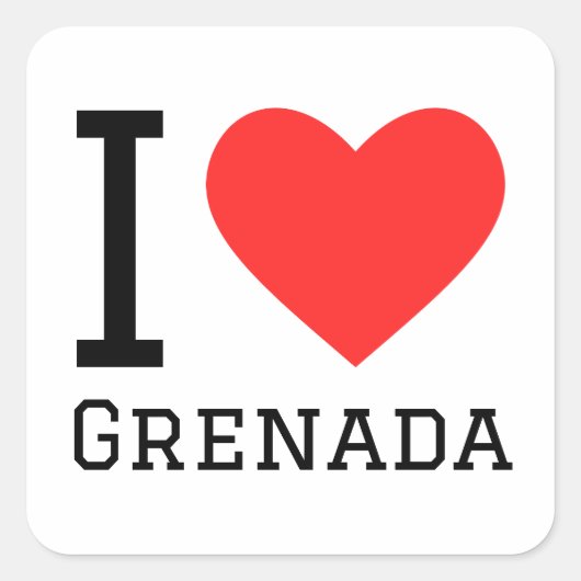 Ik hou van grenada vierkante sticker (Voorkant)