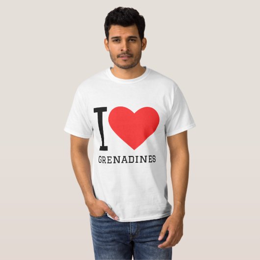 Ik hou van grenadines t-shirt (Voorkant volledig)