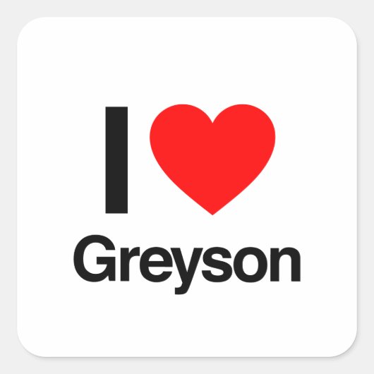 ik hou van greyson vierkante sticker (Voorkant)
