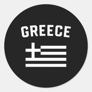 Ik hou van Griekenland Minimalistische Griekse vla Ronde Sticker