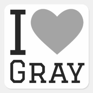 Ik hou van grijs vierkante sticker