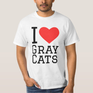 Ik hou van grijze katten t-shirt