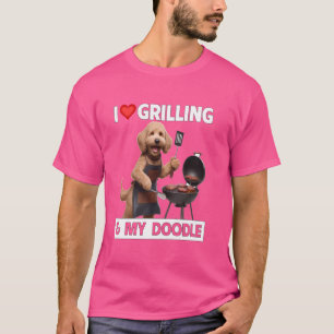 Ik hou van grillen en mijn gouden doodle Cookout B T-shirt