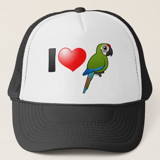 Ik hou van Groene Macaws Trucker Pet (Voorkant)